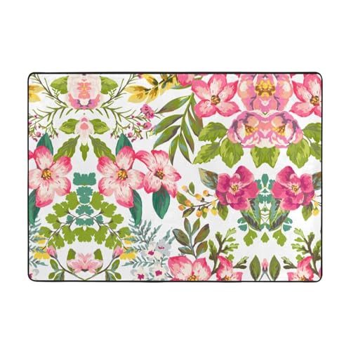 Moderner Teppich für den Innenbereich, Hibiskusblumen, Teppiche für Schlafzimmer, Wohnzimmer, extra weich und bequem, perfekt für Hartholzböden, 203 x 147 cm Moderner Teppich für den Innenbereich, Hibiskusblumen, Teppiche für Schlafzimmer, Wohnzimmer, extra weich und bequem, perfekt für Hartholzböden, 203 x 147 cm von SMSJTMWHN