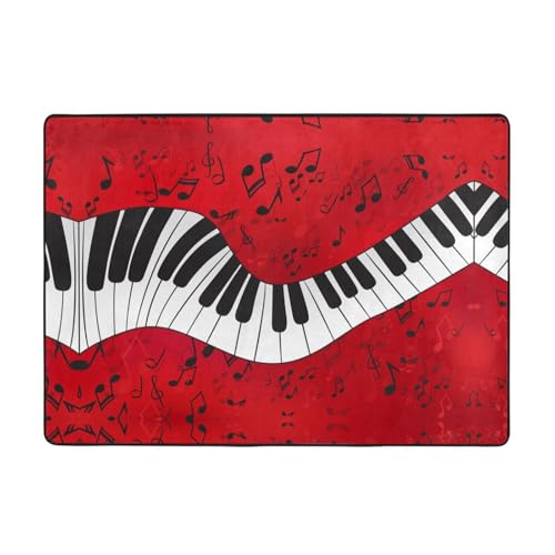 Moderner Teppich für den Innenbereich, Klavierteppiche mit Musiknoten, für Schlafzimmer, Wohnzimmer, extra weich und bequem, perfekt für Hartholzböden, 203 x 147 cm Moderner Teppich für den Innenbereich, Klavierteppiche mit Musiknoten, für Schlafzimmer, Wohnzimmer, extra weich und bequem, perfekt für Hartholzböden, 203 x 147 cm von SMSJTMWHN