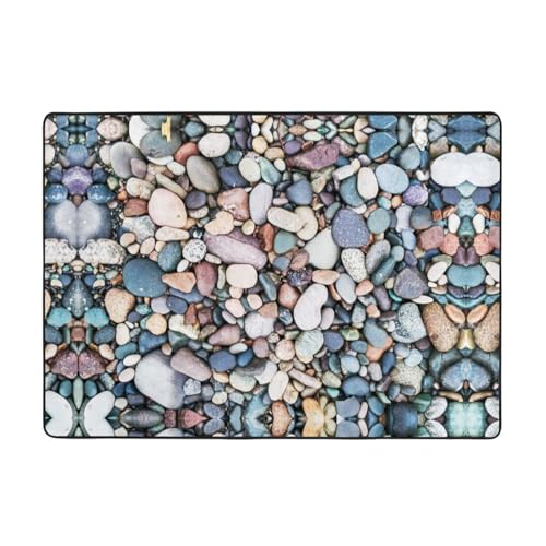 Moderner Teppich für den Innenbereich, Strandfarben, Kieselstein-Teppiche für Schlafzimmer, Wohnzimmer, extra weich und bequem, perfekt für Hartholzböden, 203 x 147 cm Moderner Teppich für den Innenbereich, Strandfarben, Kieselstein-Teppiche für Schlafzimmer, Wohnzimmer, extra weich und bequem, perfekt für Hartholzböden, 203 x 147 cm von SMSJTMWHN