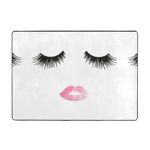 Moderner Teppich für den Innenbereich, Wimpernlippe, weiße Teppiche für Schlafzimmer, Wohnzimmer, extra weich und bequem, perfekt für Hartholzböden, 203 x 147 cm Moderner Teppich für den Innenbereich, Wimpernlippe, weiße Teppiche für Schlafzimmer, Wohnzimmer, extra weich und bequem, perfekt für Hartholzböden, 203 x 147 cm von SMSJTMWHN