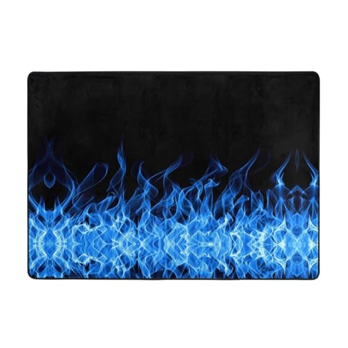 Moderner Teppich für den Innenbereich, blaue Flamme, Teppiche für Schlafzimmer, Wohnzimmer, extra weich und bequem, perfekt für Hartholzböden, 203 x 147 cm Moderner Teppich für den Innenbereich, blaue Flamme, Teppiche für Schlafzimmer, Wohnzimmer, extra weich und bequem, perfekt für Hartholzböden, 203 x 147 cm von SMSJTMWHN