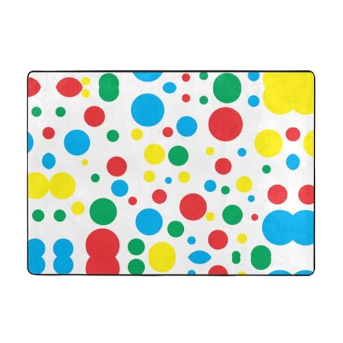 Moderner Teppich für den Innenbereich, bunte Punkte, Teppiche für Schlafzimmer, Wohnzimmer, extra weich und bequem, perfekt für Hartholzböden, 203 x 147 cm Moderner Teppich für den Innenbereich, bunte Punkte, Teppiche für Schlafzimmer, Wohnzimmer, extra weich und bequem, perfekt für Hartholzböden, 203 x 147 cm von SMSJTMWHN