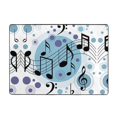 Moderner Teppich für den Innenbereich, gepunktet, Musiknoten-Teppiche für Schlafzimmer, Wohnzimmer, extra weich und bequem, perfekt für Hartholzböden, 203 x 147 cm Moderner Teppich für den Innenbereich, gepunktet, Musiknoten-Teppiche für Schlafzimmer, Wohnzimmer, extra weich und bequem, perfekt für Hartholzböden, 203 x 147 cm von SMSJTMWHN