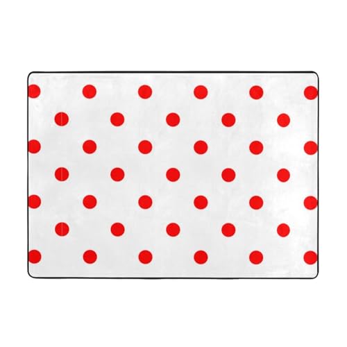 Moderner Teppich für den Innenbereich, gepunktete Teppiche für Schlafzimmer, Wohnzimmer, extra weich und bequem, perfekt für Hartholzböden, 203 x 147 cm von SMSJTMWHN