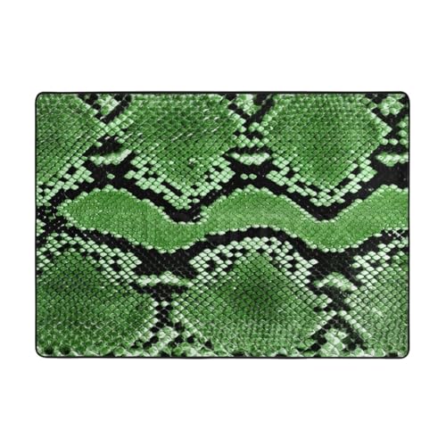 Moderner Teppich für den Innenbereich, grüne Schlangenleder-Teppiche für Schlafzimmer, Wohnzimmer, extra weich und bequem, perfekt für Hartholzböden, 203 x 147 cm Moderner Teppich für den Innenbereich, grüne Schlangenleder-Teppiche für Schlafzimmer, Wohnzimmer, extra weich und bequem, perfekt für Hartholzböden, 203 x 147 cm von SMSJTMWHN