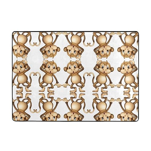 Moderner Teppich für den Innenbereich, niedlicher Affen-Teppich für Schlafzimmer, Wohnzimmer, extra weich und bequem, perfekt für Hartholzböden, 203 x 147 cm Moderner Teppich für den Innenbereich, niedlicher Affen-Teppich für Schlafzimmer, Wohnzimmer, extra weich und bequem, perfekt für Hartholzböden, 203 x 147 cm von SMSJTMWHN