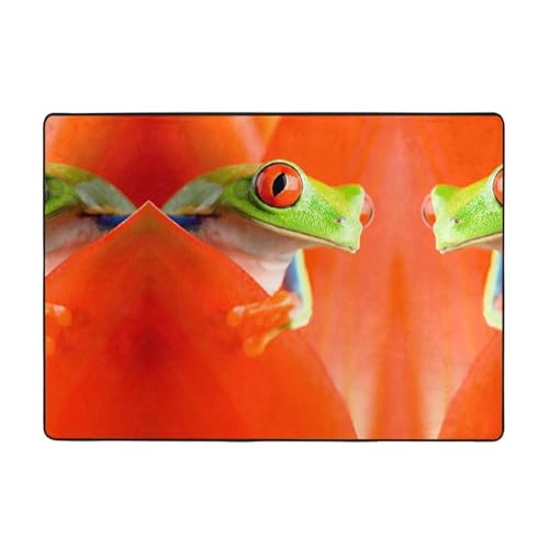 Moderner Teppich für den Innenbereich, rote Augen, Baumfrösche, Teppiche für Schlafzimmer, Wohnzimmer, extra weich und bequem, perfekt für Hartholzböden, 203 x 147 cm Moderner Teppich für den Innenbereich, rote Augen, Baumfrösche, Teppiche für Schlafzimmer, Wohnzimmer, extra weich und bequem, perfekt für Hartholzböden, 203 x 147 cm von SMSJTMWHN