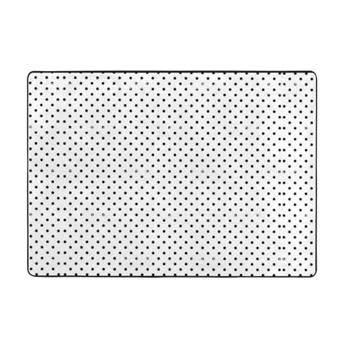 Moderner Teppich für den Innenbereich, schwarze runde Punkte, Teppiche für Schlafzimmer, Wohnzimmer, extra weich und bequem, perfekt für Hartholzböden, 203 x 147 cm Moderner Teppich für den Innenbereich, schwarze runde Punkte, Teppiche für Schlafzimmer, Wohnzimmer, extra weich und bequem, perfekt für Hartholzböden, 203 x 147 cm von SMSJTMWHN