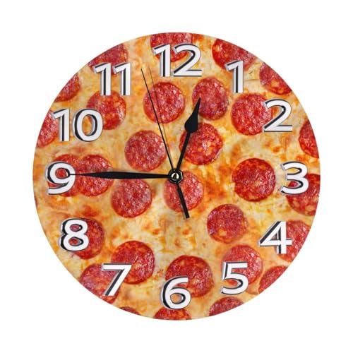 SMSJTMWHN 3D Pizza Pepperoni Clock Number Round Wall Clock Silent Non-ticking Design, Environmentally Friendly & Customizable for Kitchen, Office, Classroom 10 Inch SMSJTMWHN 3D Pizza Pepperoni Clock Number Round Wall Clock Silent Non-ticking Design, Environmentally Friendly & Customizable for Kitchen, Office, Classroom 10 Inch von SMSJTMWHN