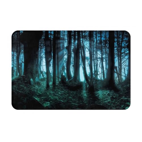 SMSJTMWHN Fußmatte mit Aufschrift "Welcome Matte, Ghost Hid Behind The Trees", Fußmatten für den Innen- und Außenbereich, flache Bodenmatten, leicht zu reinigen, Vordereingangsteppich, Heimdekoration von SMSJTMWHN