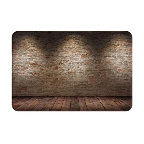 SMSJTMWHN Fußmatte mit Aufschrift "Welcome Matte, Lights Hit The Brick Wall", Fußmatten für den Innen- und Außenbereich, flache Bodenmatten, leicht zu reinigen, Vordereingangsteppich, Heimdekoration von SMSJTMWHN