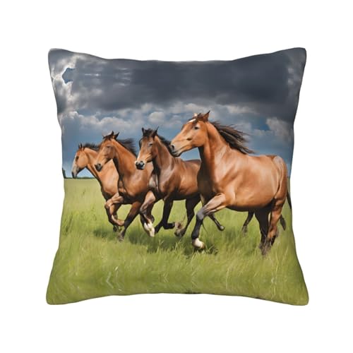 SMSJTMWHN Kissenbezug mit Pferdemotiv, Polyester, doppelseitiger Druck, hautfreundlich, für Heimdekoration, 45,7 x 45,7 cm von SMSJTMWHN