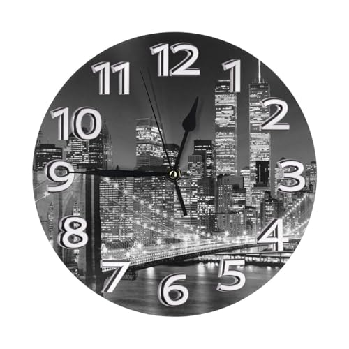 SMSJTMWHN New York Clock Number Round Wall Clock Silent Non-ticking Design, Environmentally Friendly & Customizable for Kitchen, Office, Classroom 10 Inch SMSJTMWHN New York Clock Number Round Wall Clock Silent Non-ticking Design, Environmentally Friendly & Customizable for Kitchen, Office, Classroom 10 Inch von SMSJTMWHN