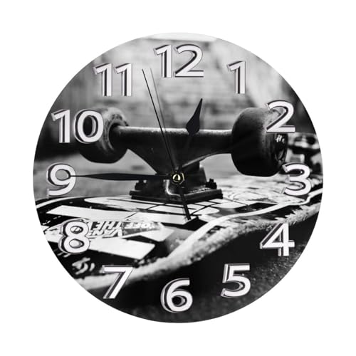 SMSJTMWHN Skate Boards Clock Number Round Wall Clock Silent Non-ticking Design, Environmentally Friendly & Customizable for Kitchen, Office, Classroom 10 Inch SMSJTMWHN Skate Boards Clock Number Round Wall Clock Silent Non-ticking Design, Environmentally Friendly & Customizable for Kitchen, Office, Classroom 10 Inch von SMSJTMWHN