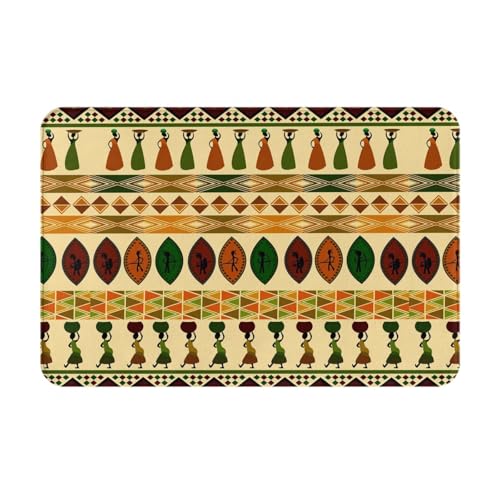 SMSJTMWHN Willkommensmatte, Bohemia-Stil, traditionelles afrikanisches Muster, Fußmatten für den Innen- und Außenbereich, flache Bodenmatten, leicht zu reinigen, Vordereingangsteppich, Heimdekoration von SMSJTMWHN