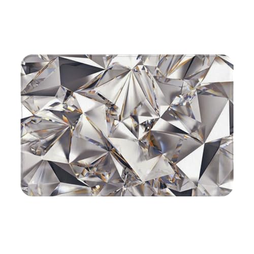 SMSJTMWHN Willkommensmatte, glitzerndes abstraktes Diamant-Kristallmuster, Fußmatten für den Innen- und Außenbereich, flache Fußmatten, leicht zu reinigen, Vordereingangsteppich, Heimdekoration, 61 x von SMSJTMWHN
