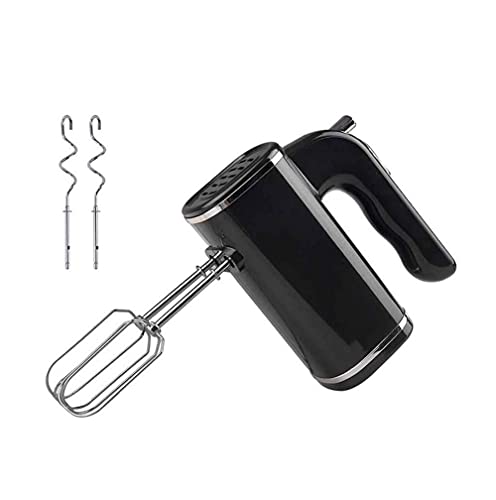 SMSOM 200W Elektrischer Handmischer, 5-Gang-elektrischer Handmischer, Küchenhandheld-Mischer mit 4 Edelstahl-Anbaugeräten (Color : Black) von SMSOM