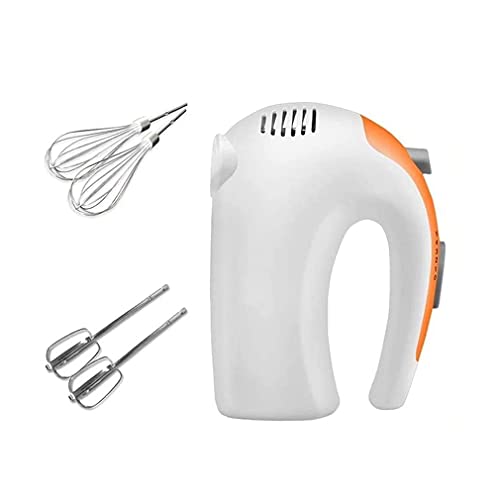 SMSOM Handmischer elektrischer, 5-Gang-Handmischer elektrisch mit 4 Edelstahlzubehör für EIN leichtes Schlag, Mischplätzchen, Kuchen, 125 W, Weiß von SMSOM