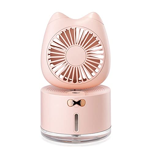 SMSOM Persönlicher Luftkühler, tragbare 3 Windgeschwindigkeiten Kleiner Desktop-Kühlventilator, eingebauter 2000-mAh-Akku und Sieben Farben Licht, Mini-Luftventilator for Zuhause, Schlafzimmerzimmer, von SMSOM