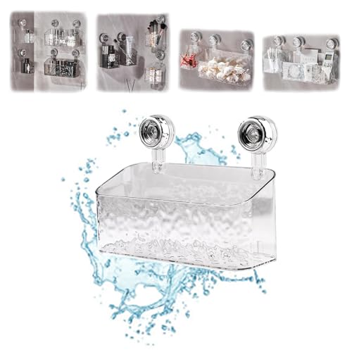 SMTBMS Duschablage Mit Saugnapf Duschhalterung Ohne Bohren FüR Seife Und Shampoo Abnehmbare Regal Saugnapf Dusch Organizer Mit Abflussloch FüR Dusche, Bad, KüChe, Schlafzimmer,1pcs l/White von SMTBMS