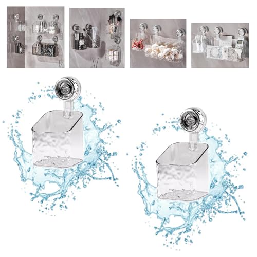 SMTBMS Duschablage Mit Saugnapf Duschhalterung Ohne Bohren FüR Seife Und Shampoo Abnehmbare Regal Saugnapf Dusch Organizer Mit Abflussloch FüR Dusche, Bad, KüChe, Schlafzimmer,2pcs s/White+s/White von SMTBMS