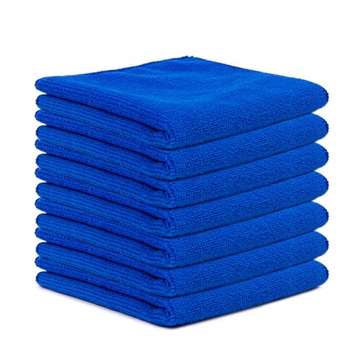 10 Stück Mikrofaser Reinigungstücher Lappen 25 * 25CM Blau Allzwecktücher Weich Putztüch Mikrofasertücher Saugfähige Küche Tücher Geschirrtücher Fusselfrei Waschbare Putzlappen für Haus Auto von SMTCM