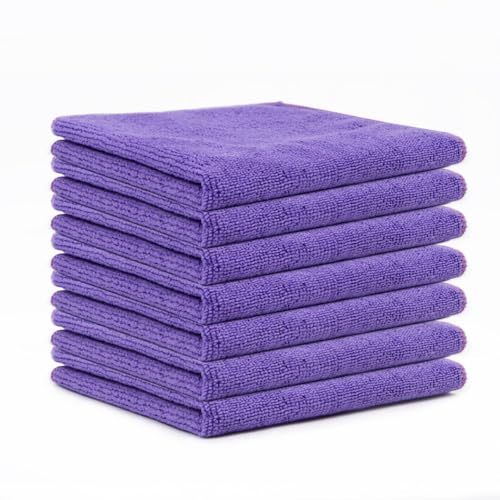 10 Stück Mikrofaser Reinigungstücher Lappen 25 * 25CM Lila Allzwecktücher Weich Putztüch Mikrofasertücher Saugfähige Küche Tücher Geschirrtücher Fusselfrei Waschbare Putzlappen für Haus Auto von SMTCM