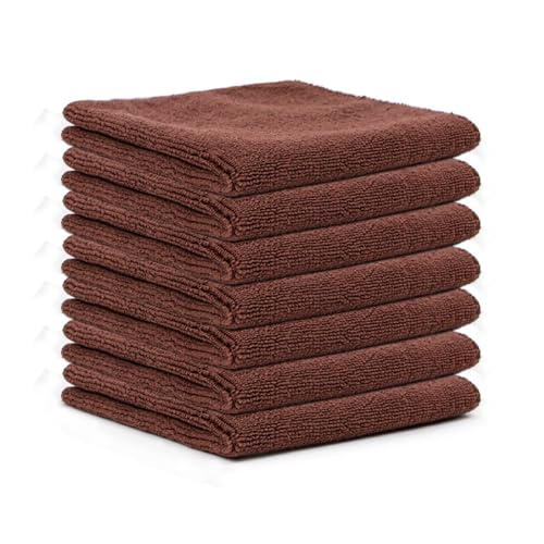 10 Stück Mikrofaser Reinigungstücher Lappen 30 * 30CM Braun Allzwecktücher Weich Putztüch Mikrofasertücher Saugfähige Küche Tücher Geschirrtücher Fusselfrei Waschbare Putzlappen für Haus Auto von SMTCM