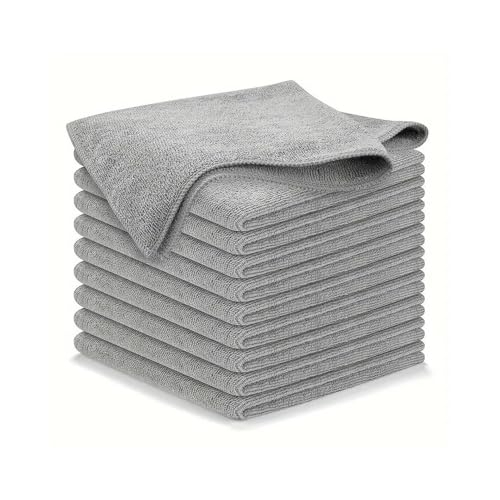 10 Stück Mikrofaser Reinigungstücher Lappen 30 * 30CM Grau Allzwecktücher Weich Putztüch Mikrofasertücher Saugfähige Küche Tücher Geschirrtücher Fusselfrei Waschbare Putzlappen für Haus Auto von SMTCM