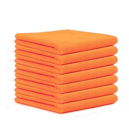 10 Stück Mikrofaser Reinigungstücher Lappen 30 * 30CM Orange Allzwecktücher Weich Putztüch Mikrofasertücher Saugfähige Küche Tücher Geschirrtücher Fusselfrei Waschbare Putzlappen für Haus Auto von SMTCM
