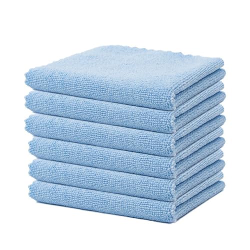 12 Stück Mikrofaser Reinigungstücher Lappen 30 * 30CM Blau Allzwecktücher Weich Putztüch Mikrofasertücher Saugfähige Küche Tücher Geschirrtücher Fusselfrei Waschbare Putzlappen für Haus Auto von SMTCM
