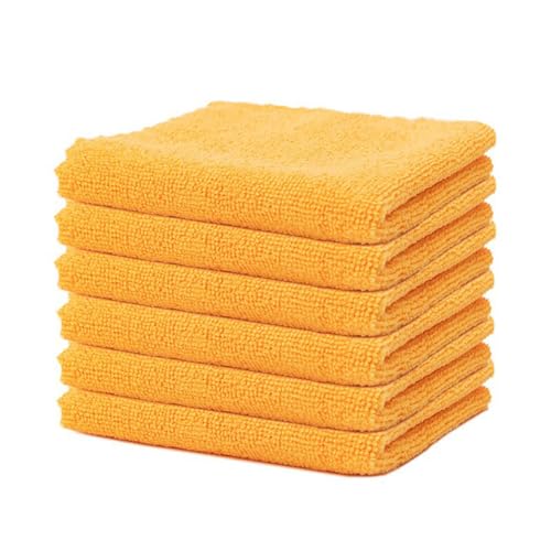 12 Stück Mikrofaser Reinigungstücher Lappen 30 * 30CM Orange Allzwecktücher Weich Putztüch Mikrofasertücher Saugfähige Küche Tücher Geschirrtücher Fusselfrei Waschbare Putzlappen für Haus Auto von SMTCM