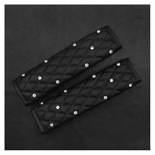 Glitter Universal PU Leder Sicherheitsgurt Schulterpolster 2 Stück Bling Bling Diamond Autoabdeckung Strass Kristall Auto Gurtschutz Anti Rutsch Deko Abdeckung Auto Interieur für SUV LKW von SMTCM