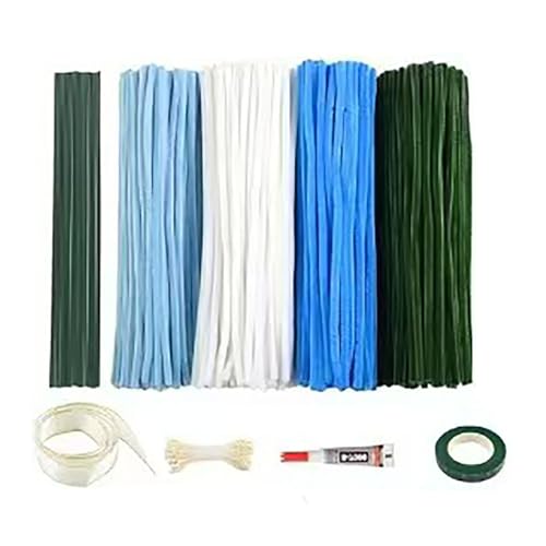 Pfeifenreiniger Blumen 1 Set Pfeifenreiniger Zum Basteln Pfeifenreiniger Chenilledraht Biegeplüsch Pipe Cleaners Pfeifenputzer zum Basteln DIY Twist Stick für Blumenstrauß Dekorationen von SMTCM