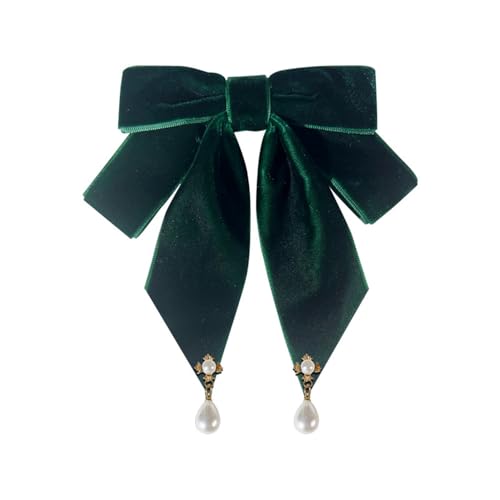 SMTCM 1 Pcs Damen Bowknot Schleifenbrosche Samt Perle Broschen mit Fliege Rretro Bowtie Vorgebundene Bogen Krawatte Verstellbare Schleife Vintage Broschennadeln für Mädchen Hochzeit Party Uniform von SMTCM
