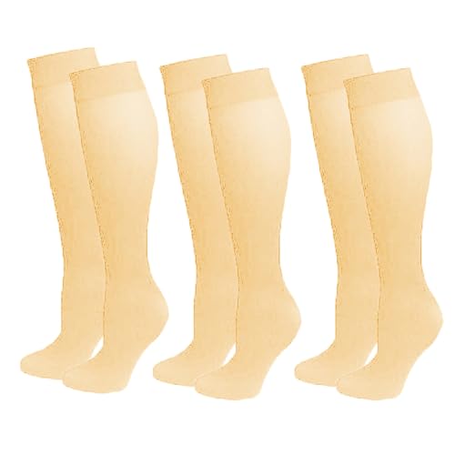 SMTCM 3 Paar Kompressionsstrümpfe Damen Herren Medizinische Stützstrümpfe Oberschenkel Reisestrümpfe Sportsocken Lang Bunt Laufsocken Strümpfe mit Kompressionseffekt Kniestrümpfe Stützsocken Flug von SMTCM