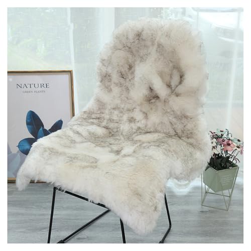 SMTCM Faux Lammfell Schaffell Teppich 60 * 180cm Lammfellimitat Carpet Longhair Felloptik Flauschige Weicher Fellteppich Stuhlkissen Bodenteppich Sitzfelle Nachahmung Wolle Matte für Sofa Wohnzimmer von SMTCM