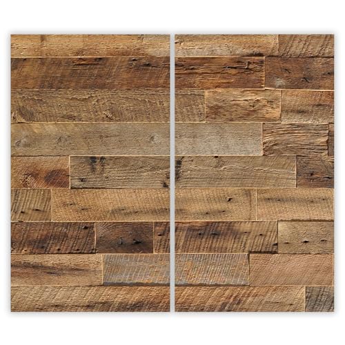 SMTDeco Herdabdeckplatte Ceranfeld Abdeckplatte Herdabdeckung Herdplatten Abdeckungen Induktionskochfeld 2 x 30x52 cm 2-tlg. Holz Natürlich Braun von SMTDeco
