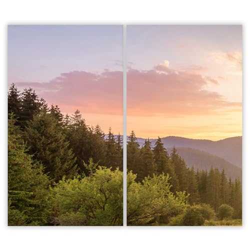 SMTDeco Herdabdeckplatte 2×30×52 cm – Mehr Arbeitsfläche, Spritzschutz & Schneidebrett – ESG Glas, kratzfest – für Induktion/Ceranfeld – 2-teilig, Motiv Landschaftbäume Grün SMTDeco Herdabdeckplatte 2×30×52 cm – Mehr Arbeitsfläche, Spritzschutz & Schneidebrett – ESG Glas, kratzfest – für Induktion/Ceranfeld – 2-teilig, Motiv Landschaftbäume Grün von SMTDeco