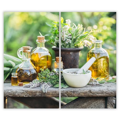 SMTDeco Herdabdeckplatte 2×30×52 cm – Mehr Arbeitsfläche, Spritzschutz & Schneidebrett – ESG Glas, kratzfest – für Induktion/Ceranfeld – 2-teilig, Motiv Lavendel Glasflasche Grün SMTDeco Herdabdeckplatte 2×30×52 cm – Mehr Arbeitsfläche, Spritzschutz & Schneidebrett – ESG Glas, kratzfest – für Induktion/Ceranfeld – 2-teilig, Motiv Lavendel Glasflasche Grün von SMTDeco
