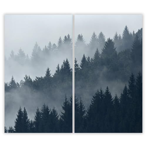 SMTDeco Herdabdeckplatte Ceranfeld Abdeckplatte Herdabdeckung Herdplatten Abdeckungen Induktionskochfeld 2 x 30x52 cm 2-tlg. Wald Nebel Schwarz SMTDeco Herdabdeckplatte Ceranfeld Abdeckplatte Herdabdeckung Herdplatten Abdeckungen Induktionskochfeld 2 x 30x52 cm 2-tlg. Wald Nebel Schwarz von SMTDeco