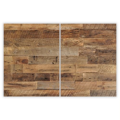SMTDeco Herdabdeckplatte Ceranfeld Abdeckplatte Herdabdeckung Herdplatten Abdeckungen Induktionskochfeld 2 x 40x52 cm 2-tlg. Holz Natürlich Braun von SMTDeco