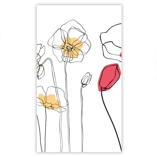 SMTDeco Herdabdeckplatte 30×52 cm – ESG gehärtetes Glas, kratzfest & rutschfest – Spritzschutz & Schneidebrett – für Induktion/Ceranfeld – 1-teilig, Motiv Blumen Weiss von SMTDeco