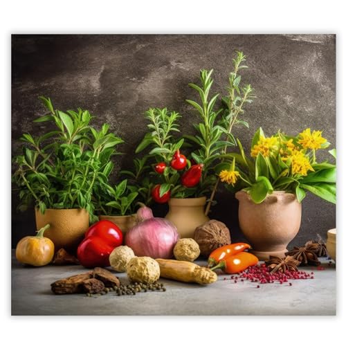 SMTDeco Herdabdeckplatte 60×52 cm – ESG gehärtetes Glas, kratzfest & rutschfest – Spritzschutz & Schneidebrett – für Induktion/Ceranfeld – 1-teilig, Motiv Gemüse Kräuter Grün SMTDeco Herdabdeckplatte 60×52 cm – ESG gehärtetes Glas, kratzfest & rutschfest – Spritzschutz & Schneidebrett – für Induktion/Ceranfeld – 1-teilig, Motiv Gemüse Kräuter Grün von SMTDeco