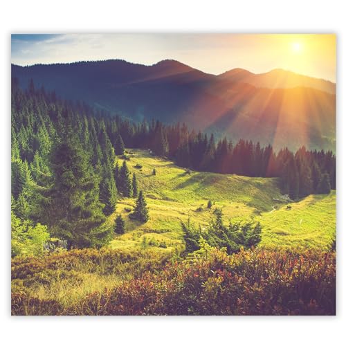 SMTDeco Herdabdeckplatte 60×52 cm – ESG gehärtetes Glas, kratzfest & rutschfest – Spritzschutz & Schneidebrett – für Induktion/Ceranfeld – 1-teilig, Motiv Landschaft Berge Grün SMTDeco Herdabdeckplatte 60×52 cm – ESG gehärtetes Glas, kratzfest & rutschfest – Spritzschutz & Schneidebrett – für Induktion/Ceranfeld – 1-teilig, Motiv Landschaft Berge Grün von SMTDeco