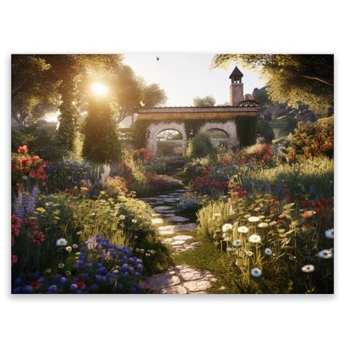 SMTDeco Herdabdeckplatte 70×52 cm – Mehr Arbeitsfläche, Spritzschutz & Schneidebrett – ESG Glas, kratzfest – für Induktion/Ceranfeld – 1-teilig, Motiv Bäume Blumen Grün von SMTDeco
