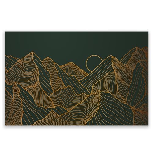 SMTDeco Herdabdeckplatte 80×52 cm – ESG gehärtetes Glas, kratzfest & rutschfest – Spritzschutz & Schneidebrett – für Induktion/Ceranfeld – 1-teilig, Motiv Abstrakte Grün von SMTDeco