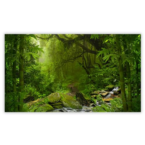 SMTDeco Herdabdeckplatte Ceranfeld Abdeckplatte Herdabdeckung Herdplatten Abdeckungen Induktionskochfeld 90x52 cm 1-tlg. Wald Wasser Grün von SMTDeco