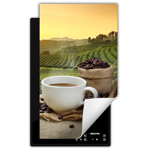 SMTDeco herdabdeckplatte Induktionsmatte herdabdeckung ceranfeld abdeckplatten für ceranfelder induktionskochfeld schutzmatte 30x52 cm Kaffee Grün von SMTDeco