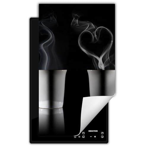 SMTDeco herdabdeckplatte Induktionsmatte herdabdeckung ceranfeld abdeckplatten für ceranfelder induktionskochfeld schutzmatte 30x52 cm Kaffee Schwarz von SMTDeco